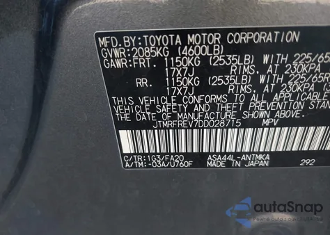 2013 Toyota Rav4 Xle z USA, uszkodzony, nr VIN JTMRFREV7DD028715